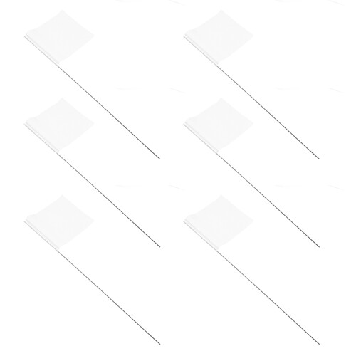 100Pcs Reusable White Marker Flags for Yard Landscaping and Irrigation 2