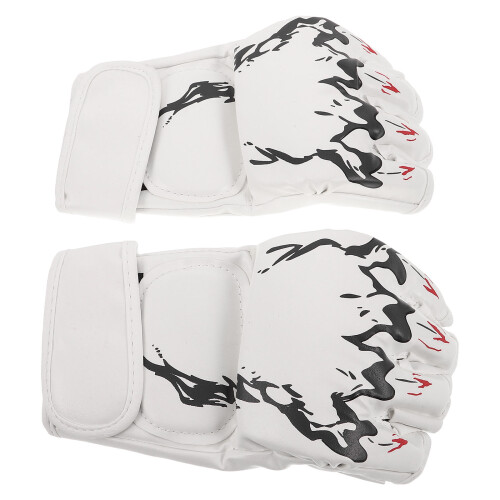 3Paires Kickboxing Boxe De Combat PU Blancs Confortables 1