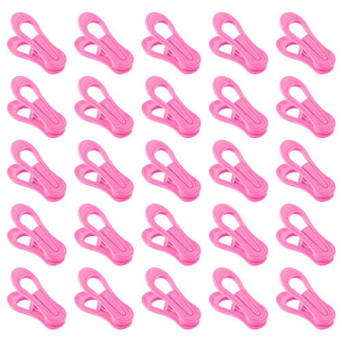 120Pcs Multifunctional Pink Plastic Clothes Pins Large Secure Clips