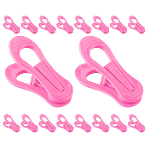 120Pcs Multifunctional Pink Plastic Clothes Pins Large Secure Clips 1