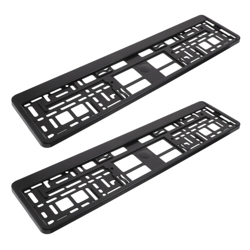4Pièces Support Plaque Eu Noir ABS Alliage Auto Robuste 2