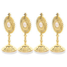 16 Pcs Standing Table Cross Mini Metal Catholic Crucifix With Base