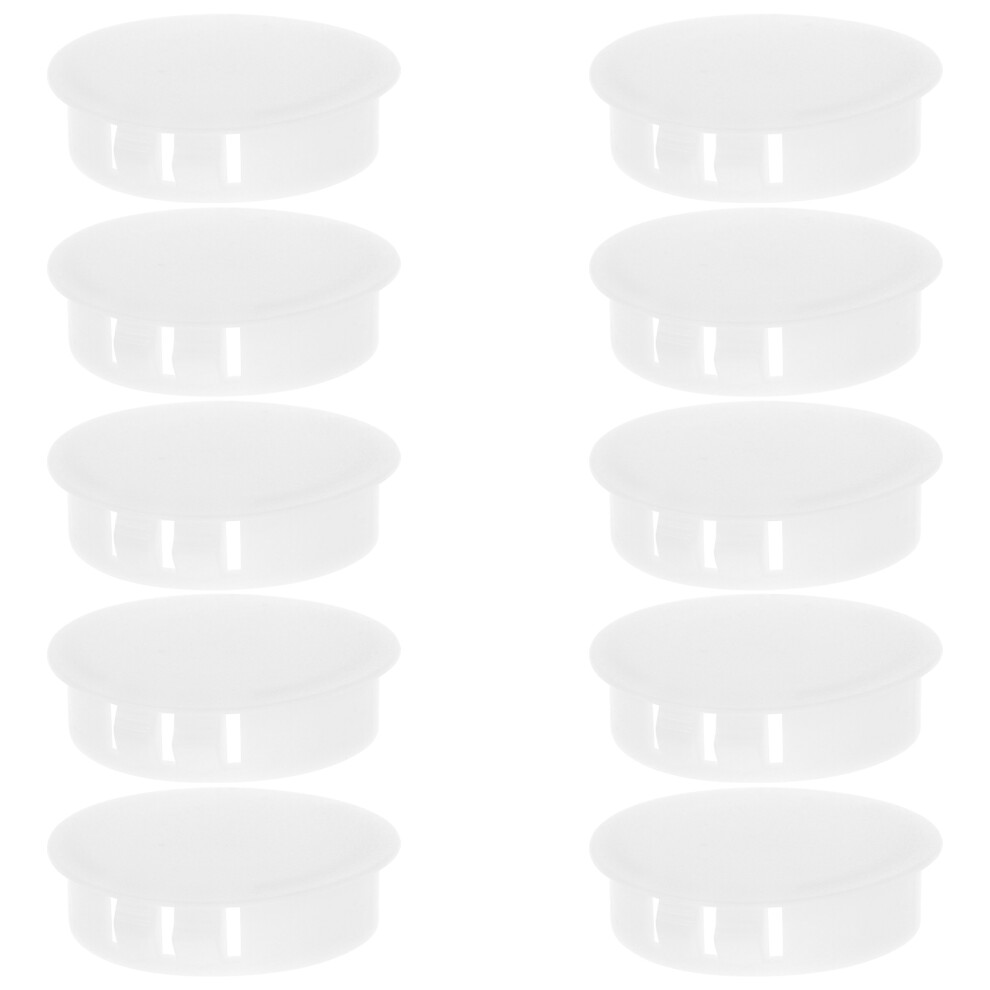 50Pcs White Plastic Screw Hole Plugs For Cabinet Furniture 3633800328707
