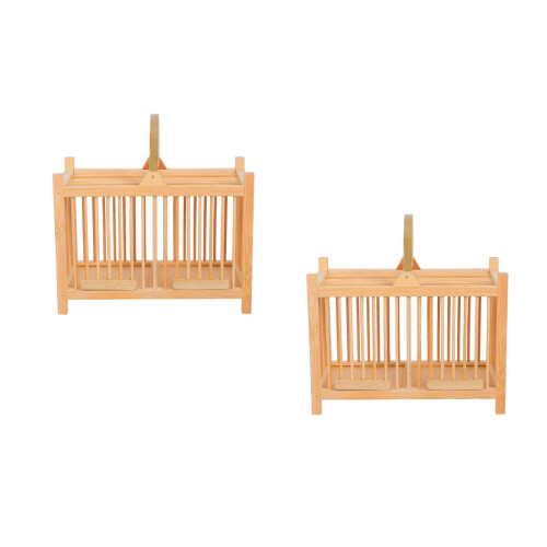 2Pièces Cage En Bois Multiusage Clair Pour Hamsters Insectes 2
