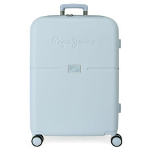 Pepe Jeans Accent Medium suitcase Blue 48x70x28 cms Rigid ABS Integrated TSA closure 79L 4.32 kgs 4 Double wheels