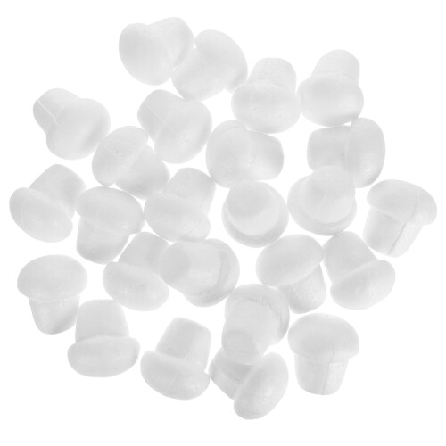 60Pcs White Foam Mushroom Models Unpainted for Garden and Art Projects 1