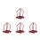 4Pcs Red Iron Fire Sprinkler Protector Bracket Guards for Ceiling Use 6
