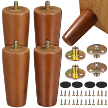 4sets Solid Wood Stool Legs Cabinet Legs Heavy Duty Table Furniture For Dresser Bed Couch Sofa Replacement