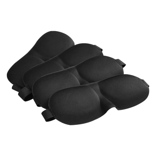 10Pcs Home Use Cotton Blindfolds Black Adjustable Sleeping Masks 1
