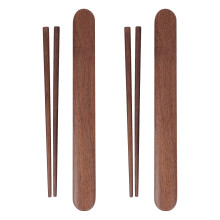 2Sets Reusable Wooden Chopsticks with Travel Box Black Walnut