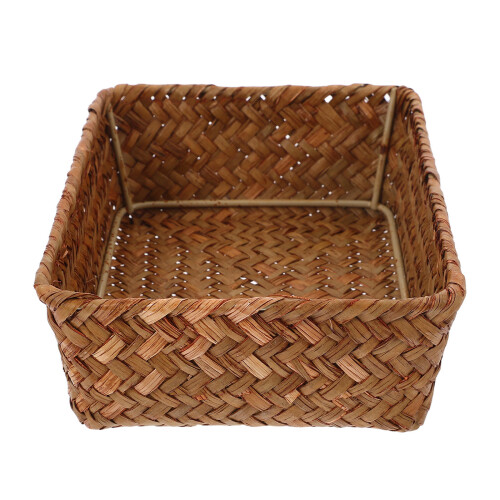 3Pcs Space-Saving Orange Grass Cutlery Holder with Iron Frame for Home