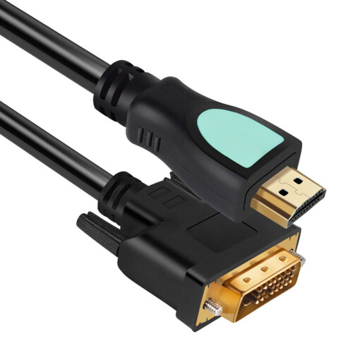 2Pcs Black PVC Dvi to Line Cable High Purity Copper for Computers