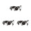 3Pcs Black Wall Clock Creative World Map for Bedroom Office 6