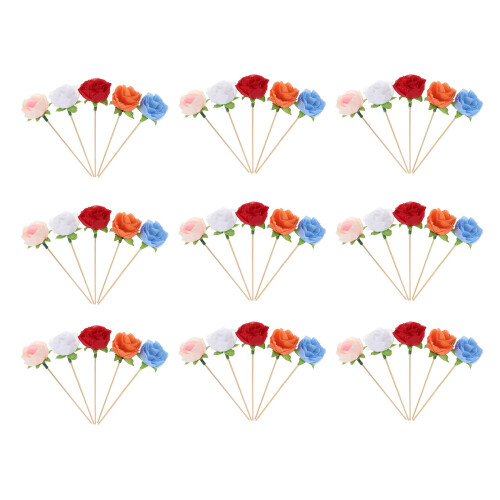 150Pièces Brochettes Décoratives Rose Artificielle 2
