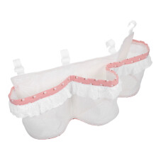 4Pcs Baby Bed Hanging Storage Bag White Cotton Diaper Bottle Organizer