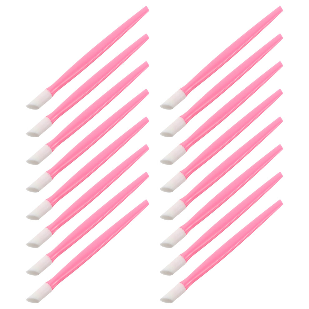 Inoomp Pink 100Pcs Nail Art Pusher Rubber Tip Cuticle Remover Manicure Tool