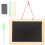 2Sets Portable Double-Sided Writing Boards Black Wooden Frame Home Use 3