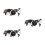 3Pcs Black Wall Clock Creative World Map for Bedroom Office 3