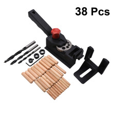 76Pcs Black Wood Punching Tool Set Accurate Hole Drill for Furniture