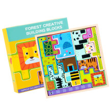 1Pc Wooden 3D Animal Building Blocks Toy Jigsaw Puzzle