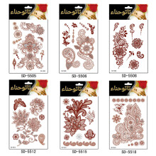 AHIER Henna Tattoo, 6 Waterproof Red Henna Stickers for Women