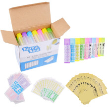 Kare & Kind Tubes de Baume à Lèvres DIY - 50 pièces (10x5 Couleurs) - 50 Autocollants Écrits & Imprimés