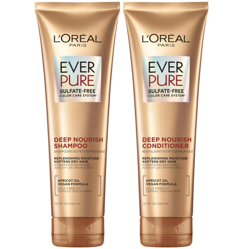 Shampoo e Balsamo L'Oreal Paris Senza Solfati per Capelli Secchi, Idratazione Tripla