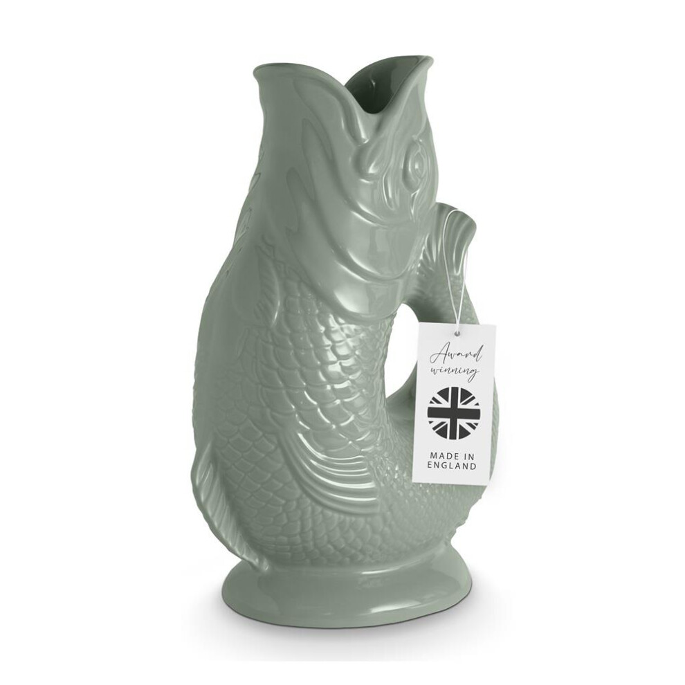 Wade Fish Jug, Earthenware, Iconic Uk Heritage, Made In Stoke-On-Trent, 0.6L, Sage Green Wa967802sge