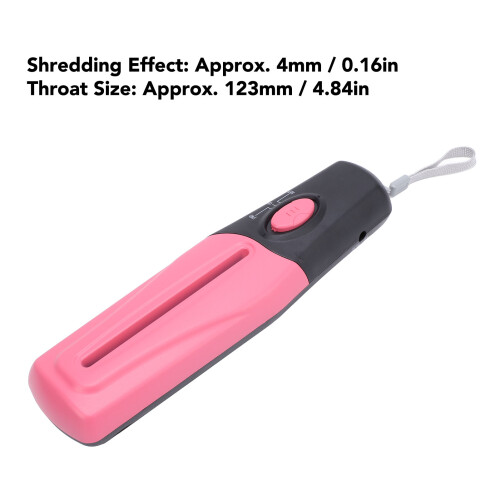 Pink Mini Portable Paper Shredder, 2 Sheets, 4mm Strips 1