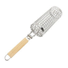 Panier de grill roulant à ouverture-fermeture, acier inoxydable 304
