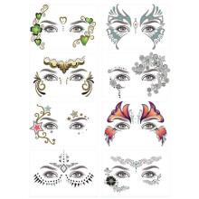 Paquete de 8 Tatuajes Temporales Impermeables para Cara, Ojos y Cuerpo