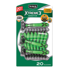 Rasoirs Schick Xtreme 3 Peau Sensible - Lames Flexibles avec Aloe, 20 pièces (Pack de 1)