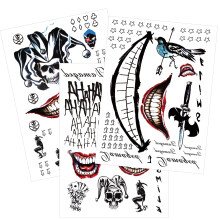 3 Hojas PADOUN Tatuajes Temporales, Tatuajes Falsos de Halloween para Hombres, Stickers para Disfraces y Fiestas