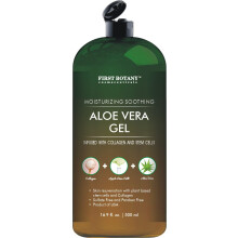First Botany, Gel di Aloe Vera 100% Puro Infuso con Cellule Staminali, Collagene, Olio di Tea Tree, Idratante Naturale