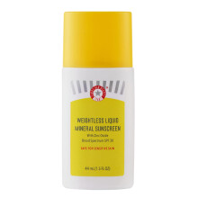 First Aid Beauty - Weightless Liquid Mineral Sunscreen with Zinc Oxide Broad Spectrum SPF 30, Luxuriously Light Ultra Sheer Tint for Everyday Use, Non