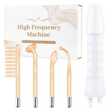 High Frequency Facial Wand - Uaike Orange Portable Handheld High Frequency Facial Machine - with 4 Pcs Orange Glass Tubes - at Home Skin Face Wand Dev