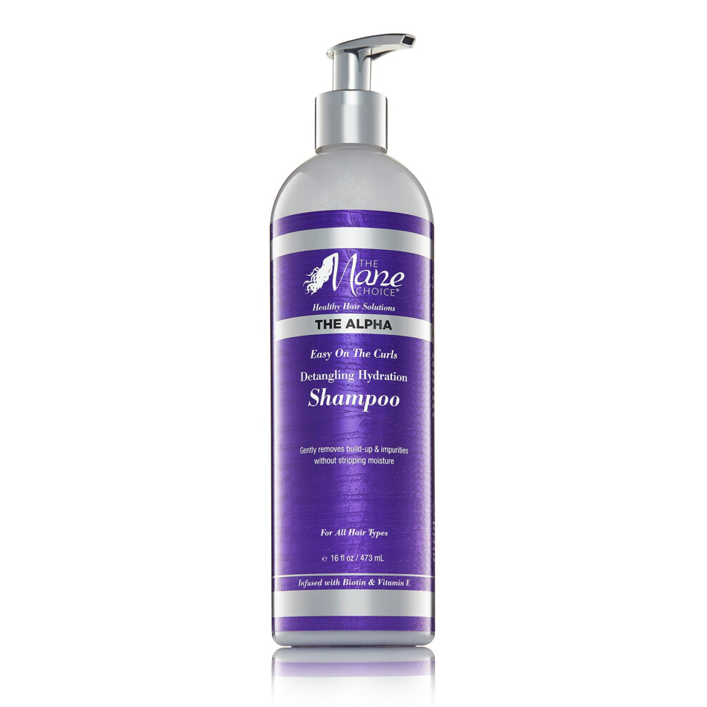 The Mane Choice The Alpha Easy On The Curls Detangling Hydration Shampoo, Gentle, Non-Stripping Clarifying Shampoo, Helps Remove Knots & Tangles, Supp