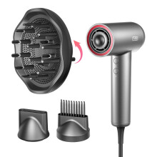 TYMO Hair Dryer with Diffuser, High-Speed Ionic Blow Dryer with Comb, Fast Drying & Zero Damage, Low-Noise Hairdryer, 3 Speeds & 4 Temps with Cool-Sho