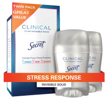 Secret Clinical Strength Antitraspirante e Deodorante per Donne, Risposta allo Stress, 3X Protezione Sudore