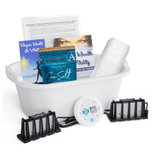 Máquina de Desintoxicación de Baño de Pies Iónico - Spa de Pies con Libro y Folleto - 2 Arrays, 20 Forros de Cubeta, Sal Marina