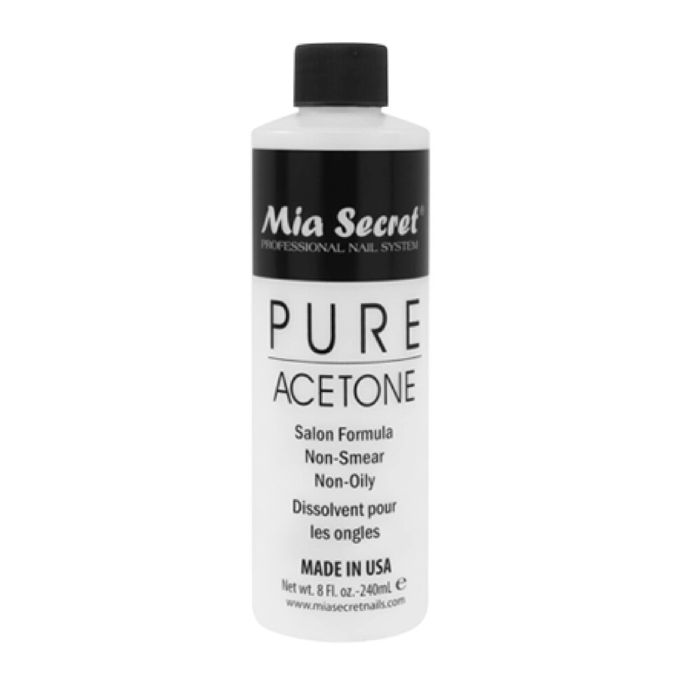 Mia Secret Nail Polish Remover, 100% Pure Acetone, 4 Fl. Oz. Safe And Gentle Cuticle Remover Liquid, Quick And Effective Formula, For Natural, Acrylic