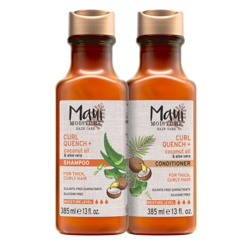 Shampoo e Balsamo Maui Moisture Curl Quench + Olio di Cocco per Capelli Ricci