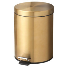 Modern 5L Stainless Steel Champagne Silent Hotel Bathroom Dust Bin and Kitchen Household Metal Waterproof Garbage Can