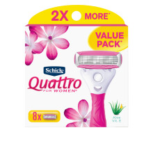 Rasoirs de Recharge Schick Quattro pour Femmes - Pack de 8
