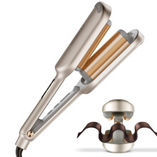 Curling Iron Hair Crimper Waver - TYMO ROVY Beach Waves Curling Wand, Ionic Deep Waver Hair Curler Tool with Ceramic 3 Barrel for Women, Dual Voltage,