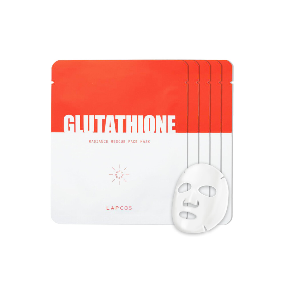 Lapcos Glutathione Radiance Rescue Mask - Korean Skin Care Mask W/Glutathione, Niacinamide & Peptides - Hydrating Face Masks Spa Gifts For Women - Rev