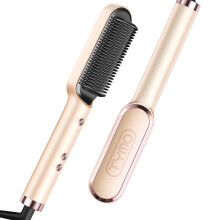 TYMO Ring Hair Straightener Brush - Hair Straightening Iron with Built-in Comb, 20s Fast Heating & 5 Temp Settings & Anti-Scald, Perfect for Professio