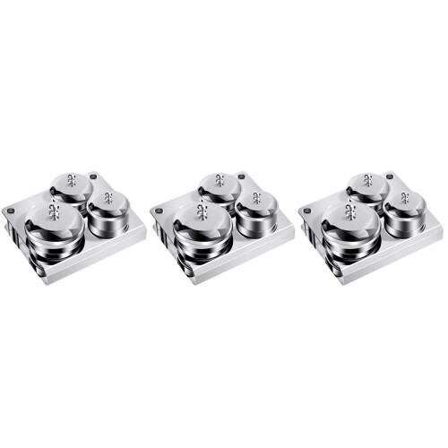 3Sets Stabiler Manikürebecher Für Flüssigkeiten Silber 2