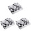 3Sets Stabiler Manikürebecher Für Flüssigkeiten Silber 2