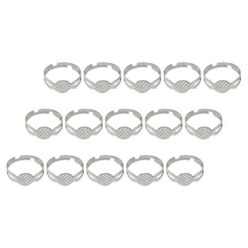 60Stk DIY Ringhalter Silber Verstellbar Für Schmuck 2